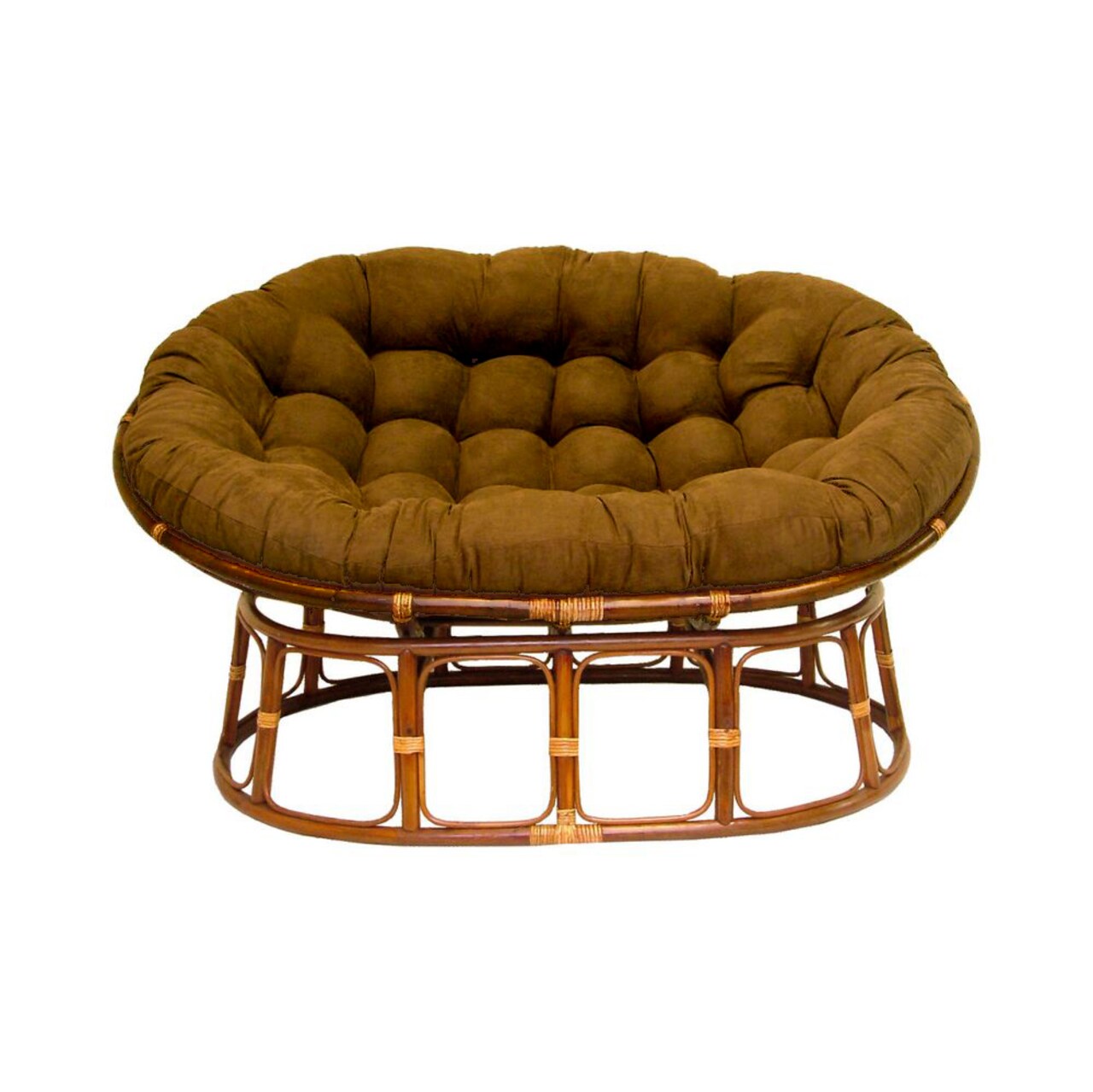 65-inch by 48-inch Solid Micro Suede Double Papasan Cushion - Chocolate
